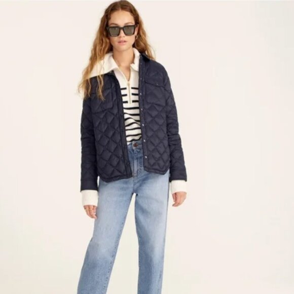 J. Crew Quilted puffer shirt-jacket with PrimaLoft - Navy Size XS - Picture 12 of 13